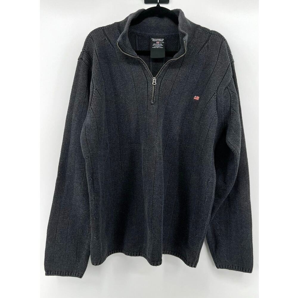 Vintage Polo Jeans Company | 1/4 Zip Knit Heavyweight Sweater Men's Size L